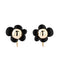 Metal and clear flower earrings